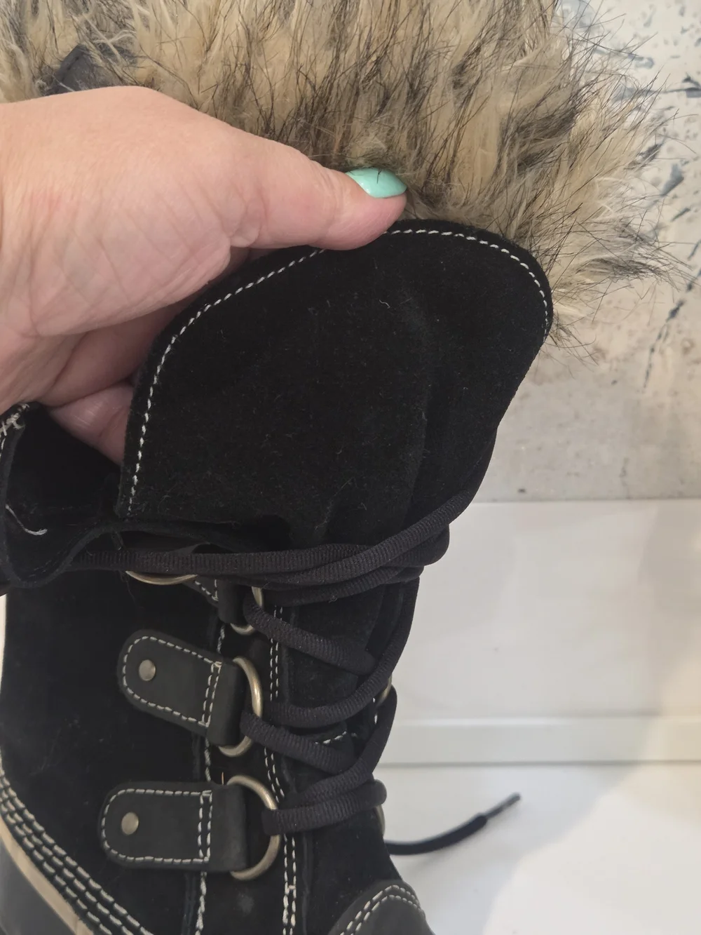 Sorel Joan of Arctic Faux Fur Suede Winter Boots Sz 6